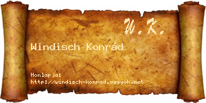 Windisch Konrád névjegykártya